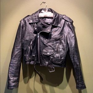 Ladies leather motorcycle jacket